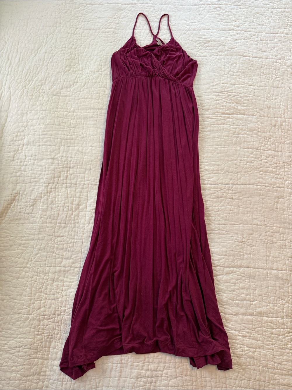GAP Burgundy/Magenta Sleeveless Maxi Dress with Spaghetti Straps